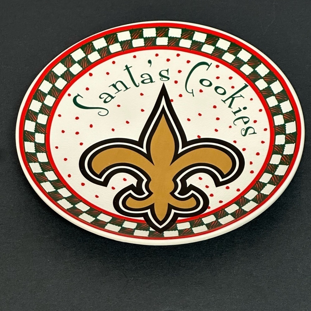 NEW ORLEANS SAINTS Santa’s Ceramic Cookie Plate